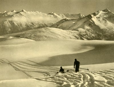 Skiløb på Gerlos-plateauet, Østrig, c1935. af Unbekannt