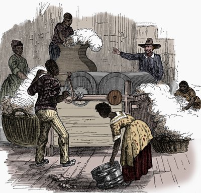 Slavearbejde på en bomuldsplantage i de sydlige stater i Amerika, 1860 af Unbekannt