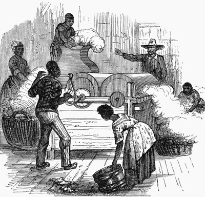 Slavearbejde på en bomuldsplantage i de sydlige stater i Amerika, 1860 af Unbekannt