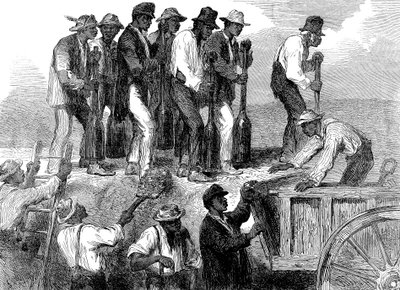 Slavearbejde, der styrker befæstningerne i Savannah, Georgia, amerikansk borgerkrig, 1863 af Unbekannt