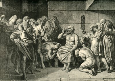 Sokrates drikker hemlocken, 1890. af Unbekannt