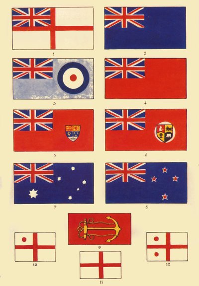 Nogle Ensigns of Britain and the Commonwealth, c1948. af Unbekannt