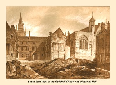South East View Guildhall Chapel og Blackwell Hall, 1886 af Unbekannt