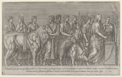 Mirror of Roman Magnificence: Sacrifice on the Campus Martius, 16th century., 16th century. af Unbekannt