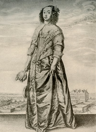 Forår - Moderigtigt indendørs kjole af en engelsk dame, regeringstid af Charles I, c1620-1640, 1937 af Unbekannt