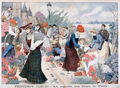 Forårsblomster på et marked, Paris, 1903 af Unbekannt