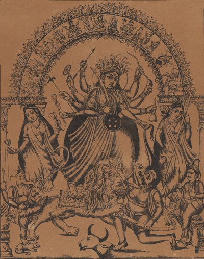 Sri Sri Durga, ca. 1875-80. af Unbekannt