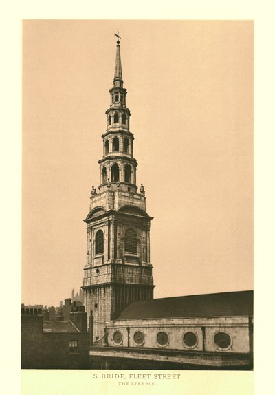 St Bride, Fleet Street, The Steeple, midten af slutningen af det 19. århundrede. af Unbekannt