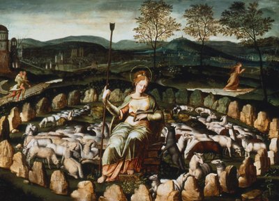 St. Genevieve gardant ses moutons St. Genevieve ser på sin flok, 1500-tallet af Unbekannt