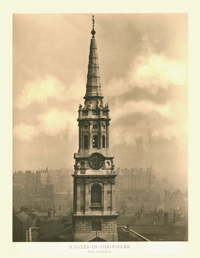 St Giles-in-the-Fields, The Steeple, midten af slutningen af det 19. århundrede. af Unbekannt