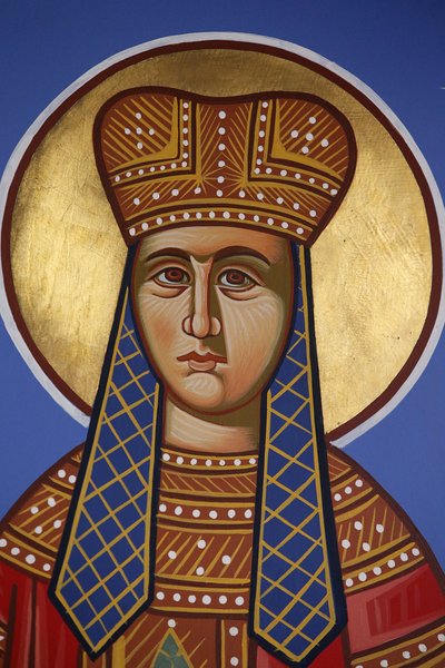 St Helen fresco i Pedoulas ortodokse kirke, Cypern, 20150510, Pedoulas, Cypern af Unbekannt