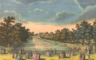 St James Park & Buckingham House, c1763. af Unbekannt