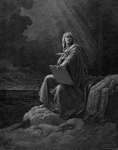 Johannes på Patmos, 1865-1866 af Unbekannt