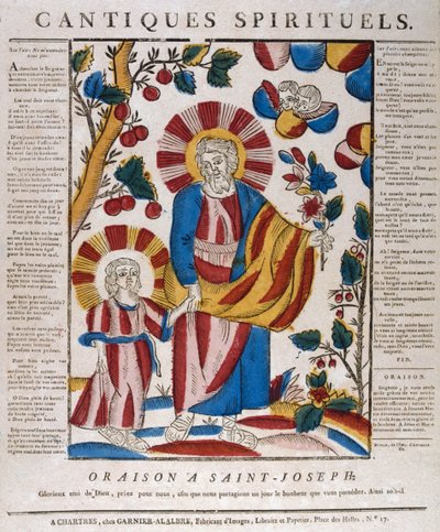 St Joseph og Jesus går hånd i hånd, 1700-tallet af Unbekannt