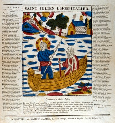 St. Julian, skytshelgen for de rejsende, 1800-tallet af Unbekannt