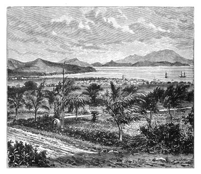 St. Kitts, udsigt taget fra Nevis, c1890 af Unbekannt