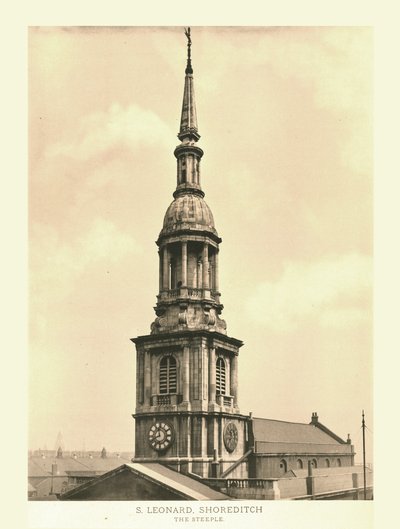 St Leonard, Shoreditch, The Steeple, midten af slutningen af det 19. århundrede. af Unbekannt