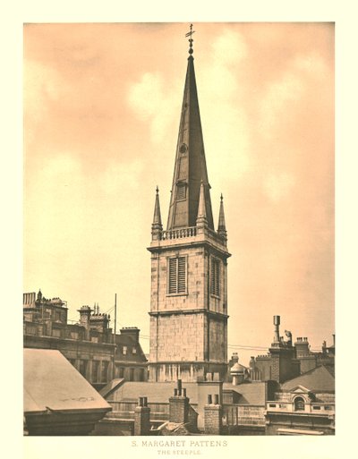 St Margaret Pattens, The Steeple, midten af slutningen af det 19. århundrede. af Unbekannt