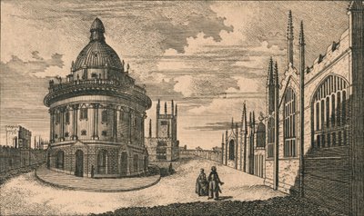 St. Marys Church & Radcliffe Library i Oxford, c1700-tallet. af Unbekannt