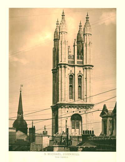 St Michael, Cornhill, The Tower, midten af slutningen af det 19. århundrede. af Unbekannt