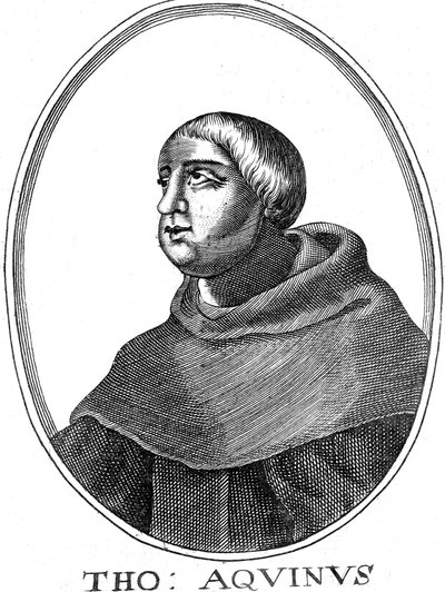 St Thomas Aquinas c1225-1274, italiensk filosof og teolog af Unbekannt
