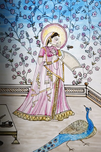 Farvet glas i Iskcon-templet, Londres, Grande-Bretagne af Unbekannt