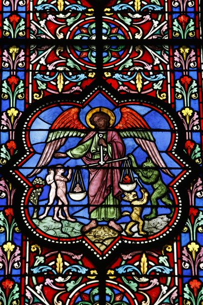 Farvet glas i Notre Dame de Bayeux katedral, Bayeux, Frankrig af Unbekannt