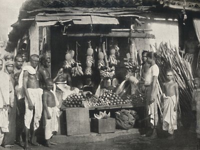 En frugtsælgerstand i Colombo, 1926 af Unbekannt