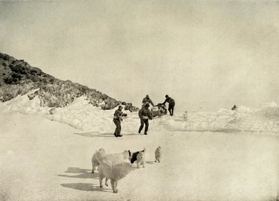 Start af Western Party fra Cape Royds, c1908, 1909. af Unbekannt