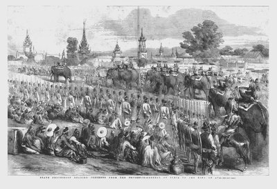 Statsoptog med gaver fra Indiens generalguvernør til kongen af Ava, 1856 af Unbekannt