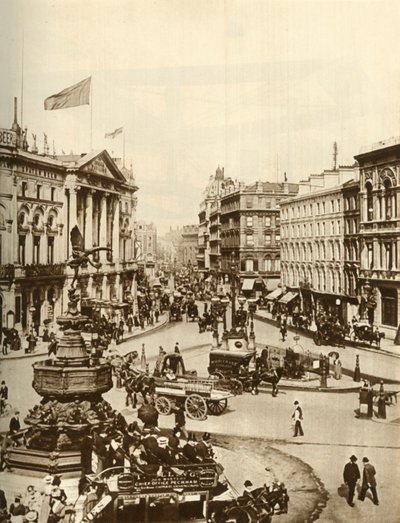 Statue af Eros ved Piccadilly Circus, London, c1910, 1935. af Unbekannt