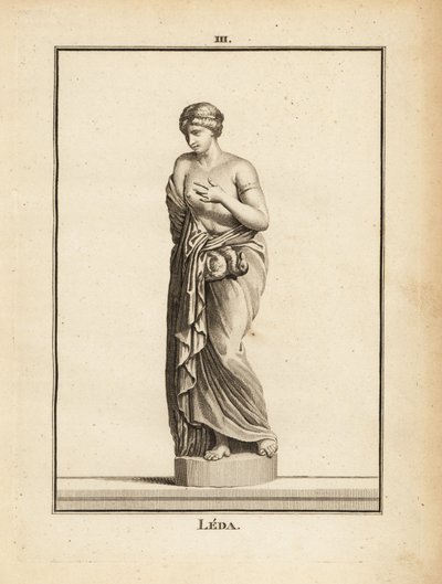Statue af Leda, den aetolske prinsesse senere dronning af Sparta, forført af Zeus i form af en svane af Unbekannt