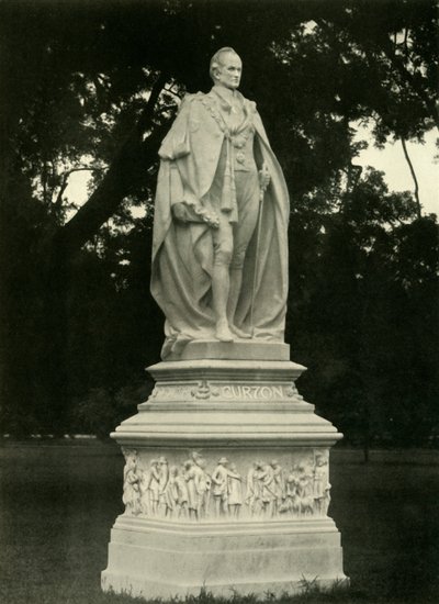 Statue af Lord Curzon i Grounds of Victoria Memorial Hall, 1925. af Unbekannt