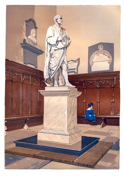 Statue af Sir Isaac Newton i kapellet ved Trinity College, Cambridge, c1850 af Unbekannt