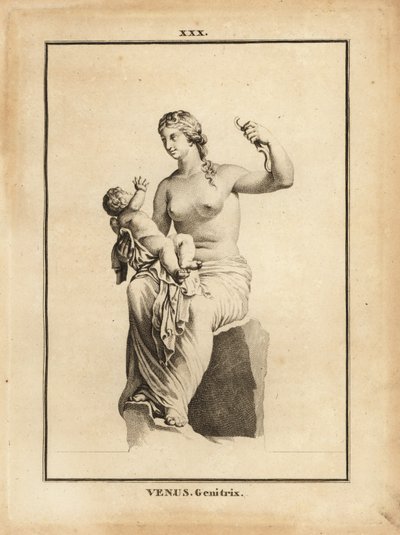 Statue af Venus Genetrix, romersk gudinde for kærlighed, skønhed, sex og frugtbarhed, som mor med barn Eros af Unbekannt
