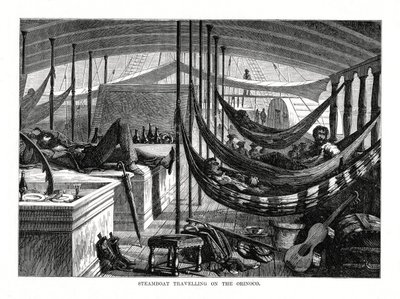 Dampbåd, der rejser på Orinoco, Sydamerika, 1877 af Unbekannt