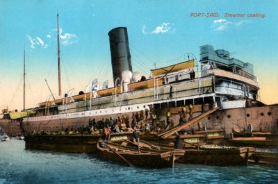 Steamer coaling, Port Said, Egypten, 20. århundrede af Unbekannt