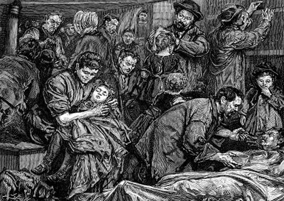 Styr passagerer på en atlanterhavsdamper på vej til Amerika, c1850 af Unbekannt