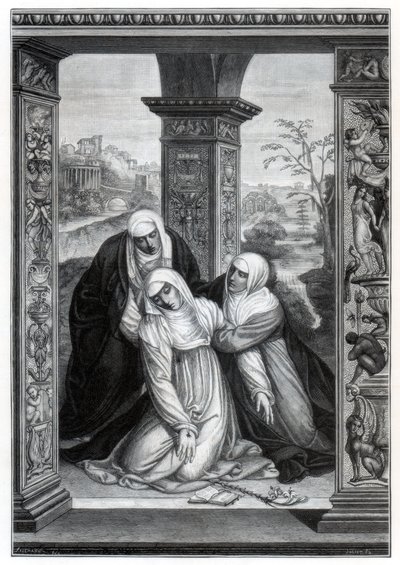 Stigmatisering af Saint Catherine of Siena, 1870 af Unbekannt