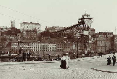 Stockholm / Sverige. Katarinahissen (elevator). Omkring 1900 af Unbekannt