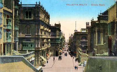 Strada Reale, Valletta Malta, 20. århundrede af Unbekannt