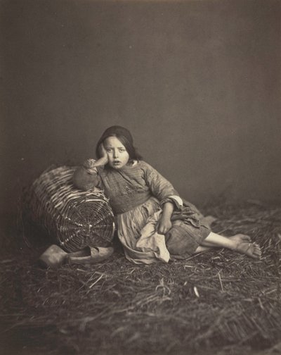 Studie af en ung bondepige, ca. 1860. af Unbekannt