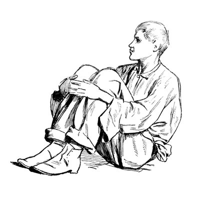 Studie af en siddende mand, 1895 af Unbekannt