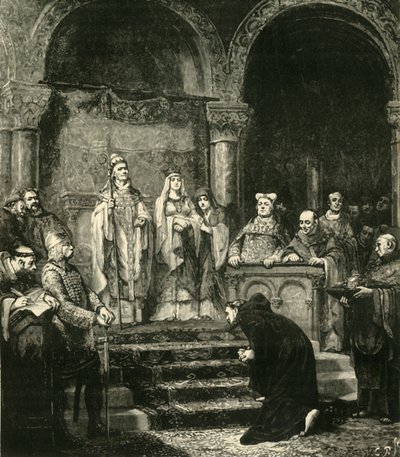 Indsendelse af Henrik IV. I Canossa, 1077, 1890. af Unbekannt