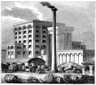 Sukkerraffinaderi, Southampton, England, som åbnede i 1851 af Unbekannt