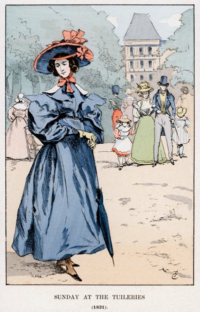 Søndag i Tuilerierne, 1831, 1898 af Unbekannt