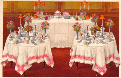 Aftensborde med buffet, c1907. af Unbekannt
