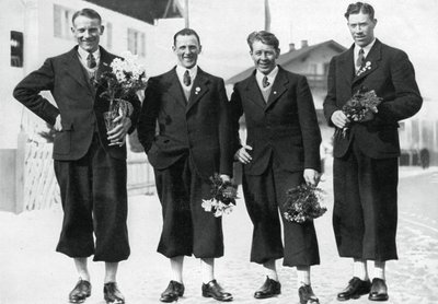 Svensk langrendshold, Olympiske Vinterlege, Garmisch-Partenkirchen, Tyskland, 1936 af Unbekannt