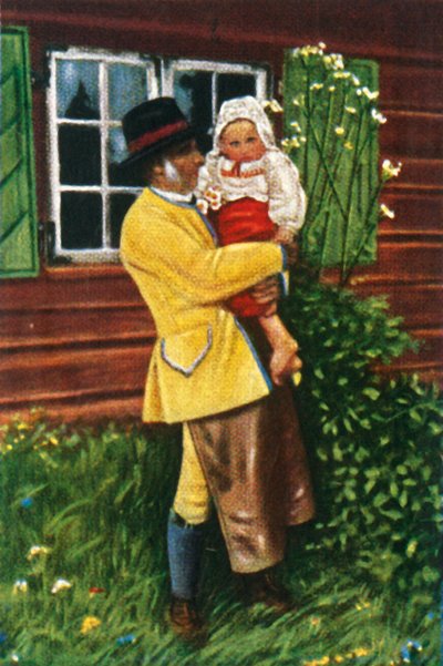 Svenske folk i traditionel dragt, c1928. af Unbekannt