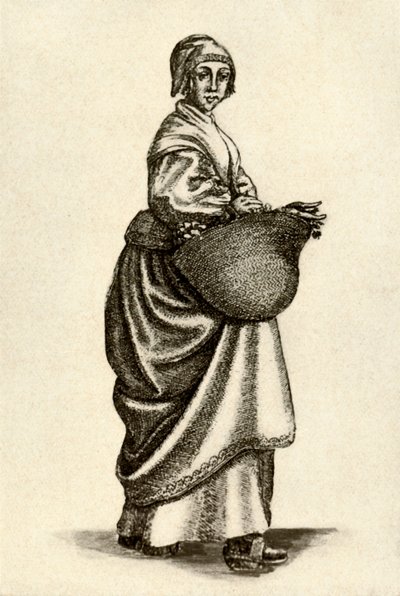 Svensk kvinde i træsko, 1640, 1937. af Unbekannt